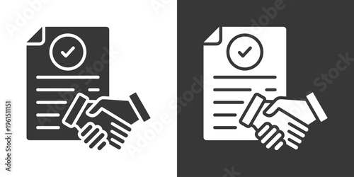 Agreement Icon Set Vector Collection Isolated In Black And White