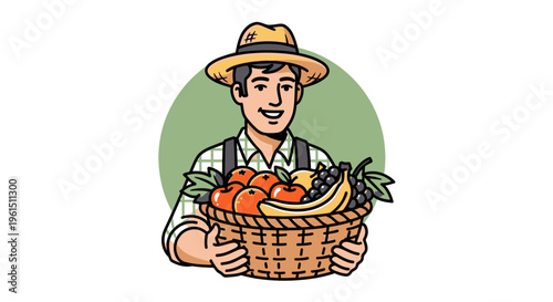 Man holding basket of fresh vegetables 2.
