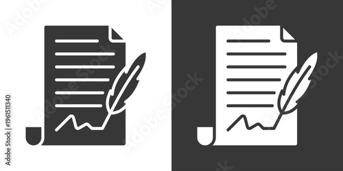 Manuscript Icon Set Vector Collection Isolated In Black And White