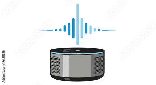 Smart speaker with sound wave.