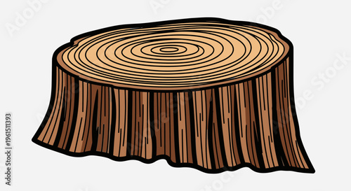 Tree Stump Cross Section Illustration.