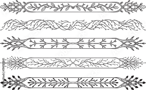 Set of Twig and Branch Frame Border