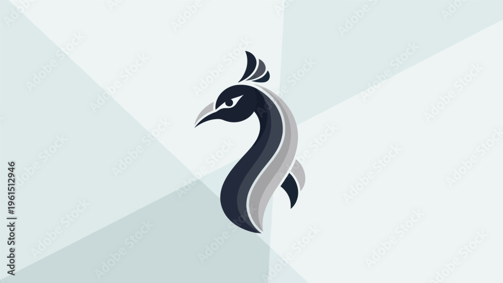 Fototapeta premium Abstract peacock logo on white background