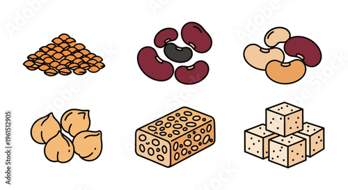 Variety of nuts and seeds assortment.