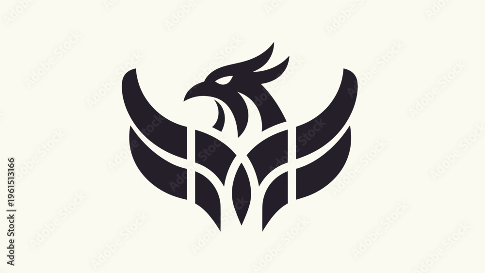 Obraz premium Abstract phoenix logo design on light background