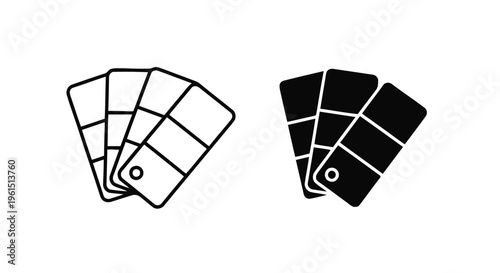 Vector illustration of color palette swatches icon set, vector illustration of paint samples