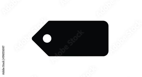 Flat isolated 2d icon of black price tag icon