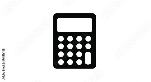 Flat isolated 2d icon of black calculator icon on a for business or education
