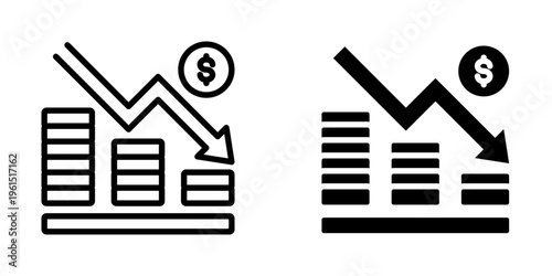 Financial crisis icon, element icon for design branding, print, and digital media