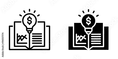 Financial literacy icon, element icon for design branding, print, and digital media