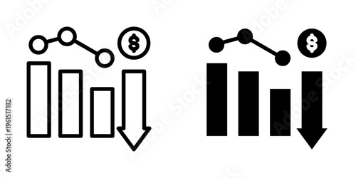 Downfall icon, element icon for design branding, print, and digital media