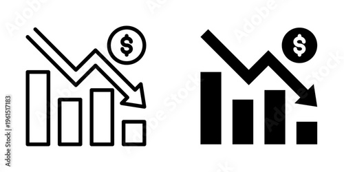 Recession icon, element icon for design branding, print, and digital media