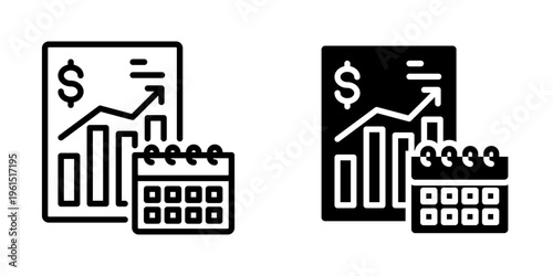 Financial planning icon, element icon for design branding, print, and digital media