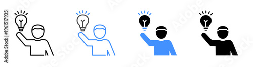 Proactive Action and Innovative idea Icon Vector Illustration Editable