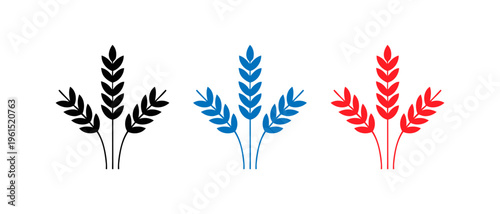 Set of wheat sheaves in different colors