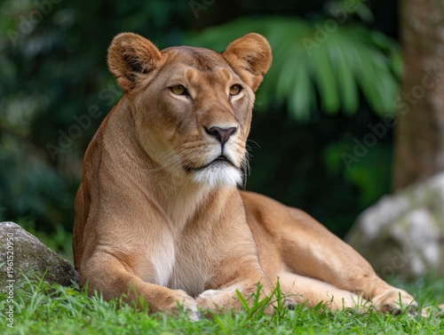 Lioness resting in natural habitat outdoors 1.