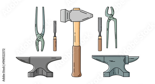 Tools on a white background.