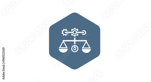 Balance Scale with Gear Icon.