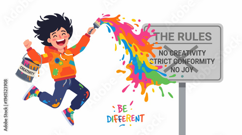 Embrace individuality and colorful self-expression by breaking free from rigid constraints, finding joy in artistic freedom, and inspiring creative spirit