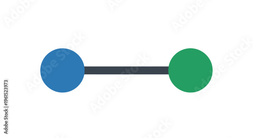 Connected Blue and Green Circles.