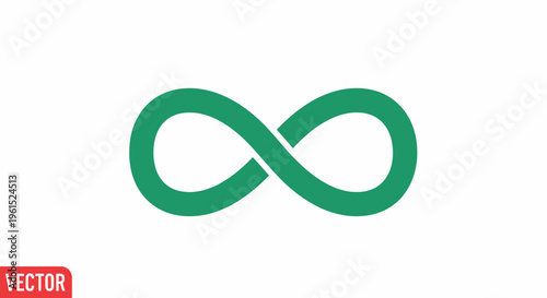 Green Infinity Symbol Vector Graphic.
