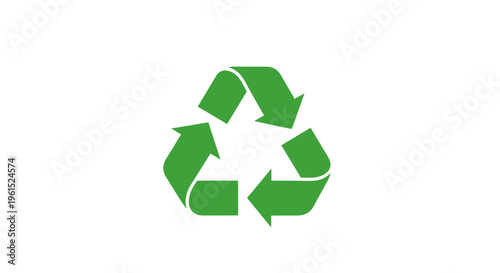 Green Recycling Symbol Logo Sign.