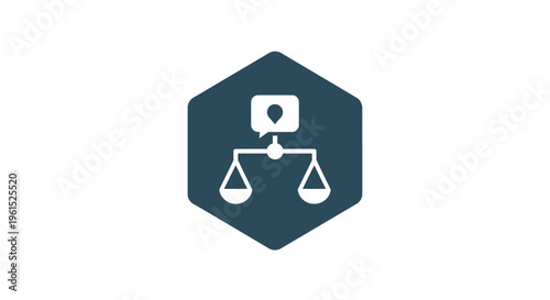 Justice balance scale law symbol icon.