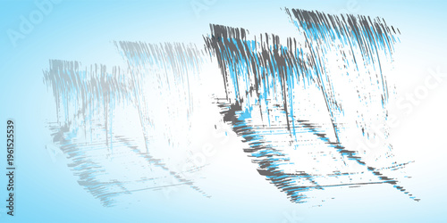 The abstract style depicts a barrier and energy aimed at overcoming it. Meditation profit energy