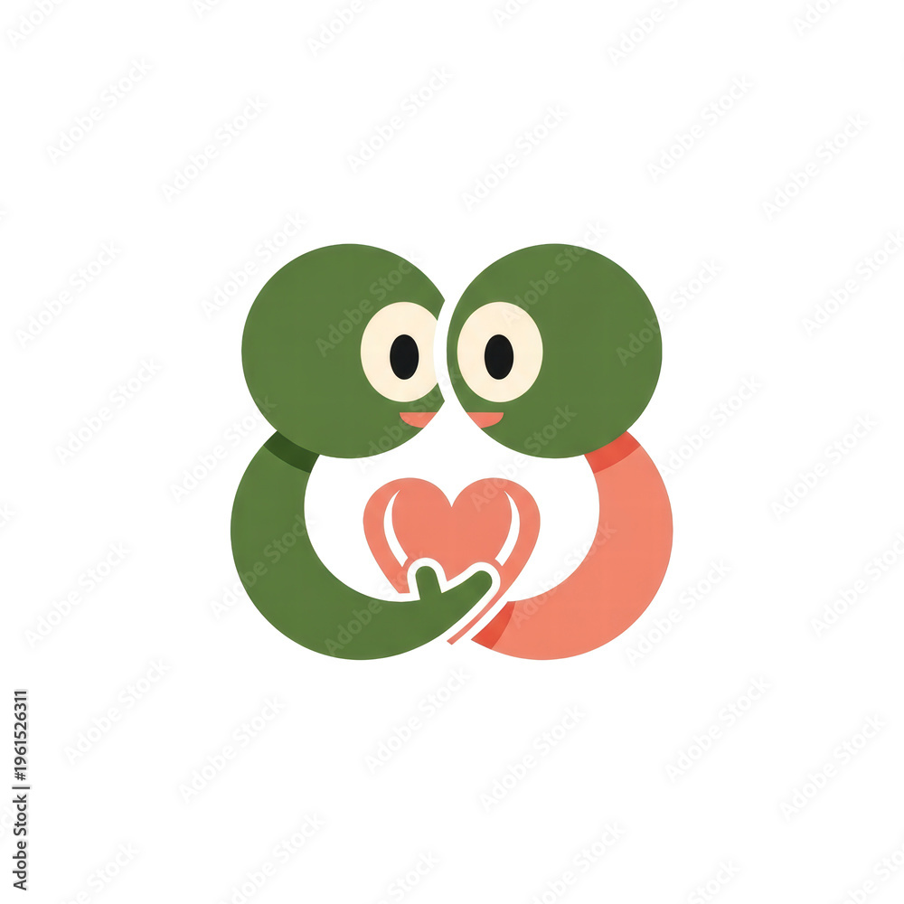 Obraz premium Abstract hugging couple forming heart