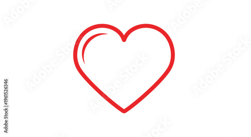 Red heart symbol love icon shape 1.