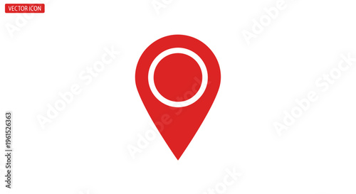 Bilde på lerret Red Location Map Pin Icon Symbol.