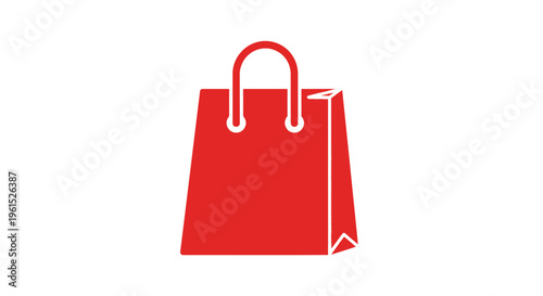 Red Shopping Bag with White Handles.