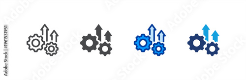 Improvement Process icon multiple style collection. Vector illustration.