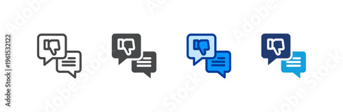 Critique Feedback icon multiple style collection. Vector illustration.