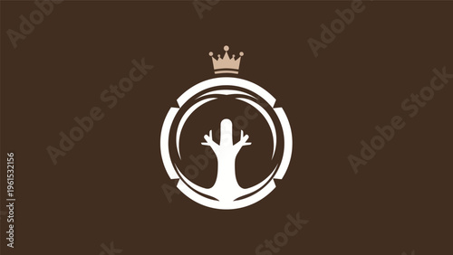 Konstfotografi Abstract tree crown design on brown background