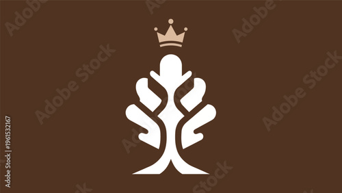 Foto Abstract tree crown design on brown background