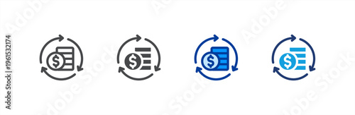 Value Stream icon multiple style collection. Vector illustration.