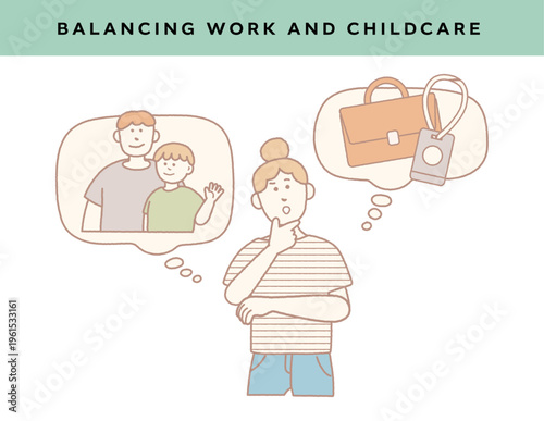 Working mom balancing work and childcare