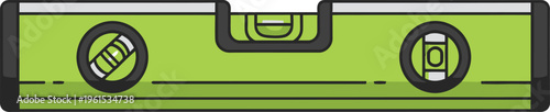 Flat Design Lime Green Spirit Level Vector Icon
