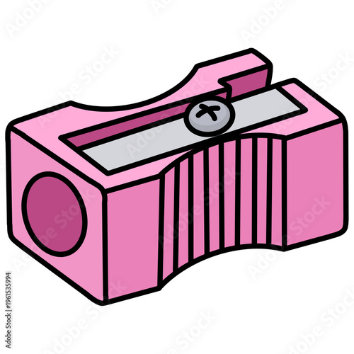 Φωτογραφία cartoon illustration of a pink pencil sharpener