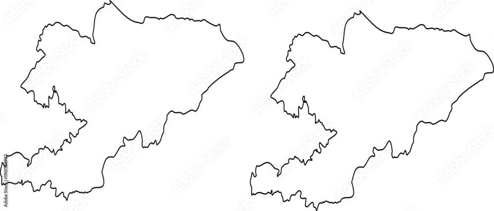Obraz premium Detailed Vector Map of Kyrgyzstan – Isolated Country Outline 