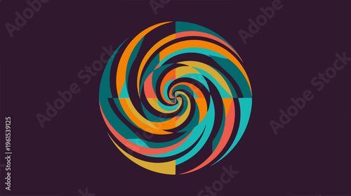 Colorful spiral design with vibrant hues and captivating patterns.