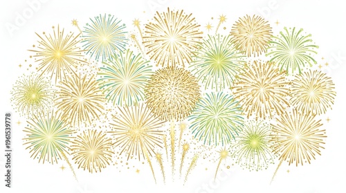 Golden and Green Fireworks Celebration