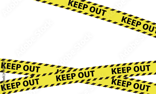 立入禁止テープのフレーム背景（黄黒テーマ）