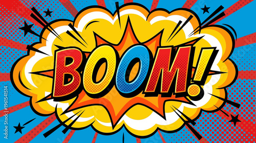 Comic Book Style Boom Speech Bubble.