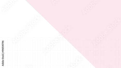 斜めツートンカラーとグリッドラインのシンプル背景 テキストスペース付き横長バナー素材。YouTubeテロップやバナーに最適なピンクの幾何学グリッド背景。