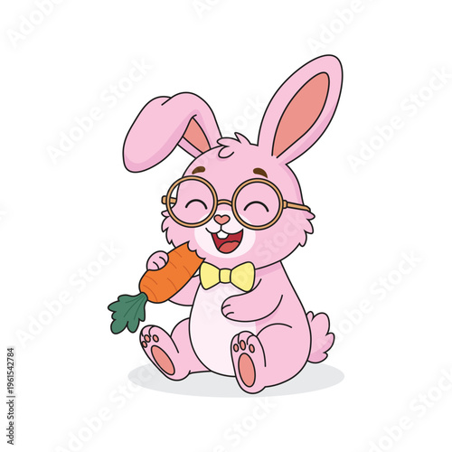 Bunny eating carrot