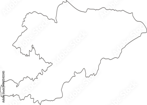 Detailed Vector Map of Kyrgyzstan – Isolated Country Silhouette with Precise Borders