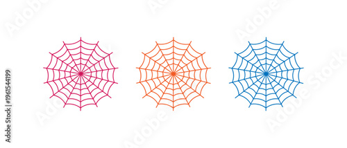 Photos Spider webs in different pastel color variations
