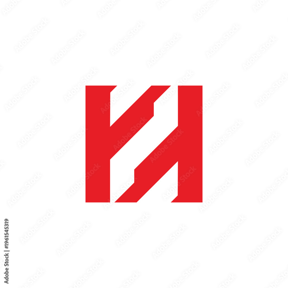 Obraz premium letter hz abstract stripes geometric negative space logo vector